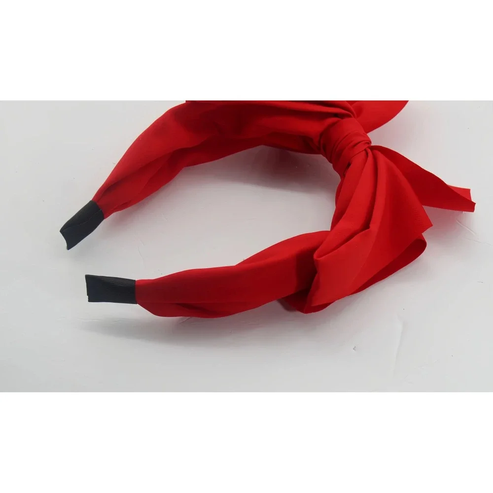 Kids Red Oversized Bow Headband Classic Holiday Party Hair Accessory